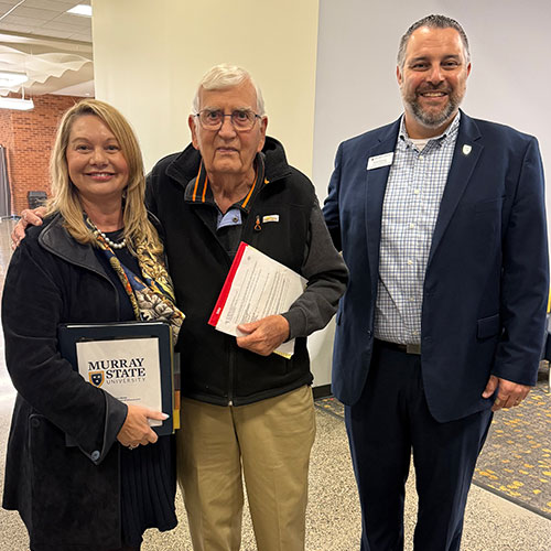 Charlie Mercer with Murray State staff